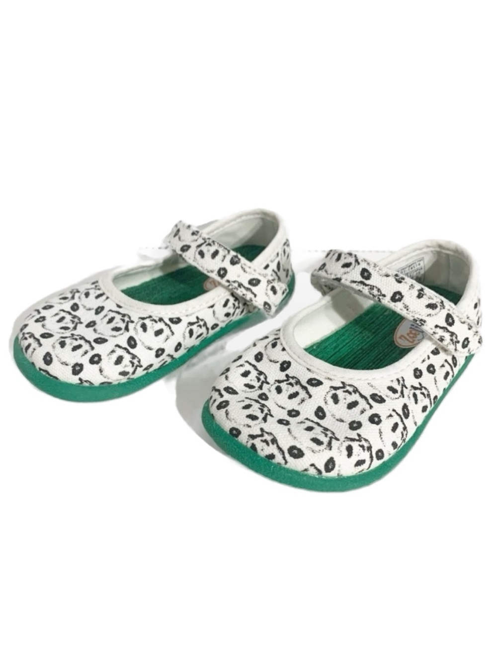Zooligans ZooPop Panda MaryJane Sneakers Black and White Pandas Green Bottoms 🐼